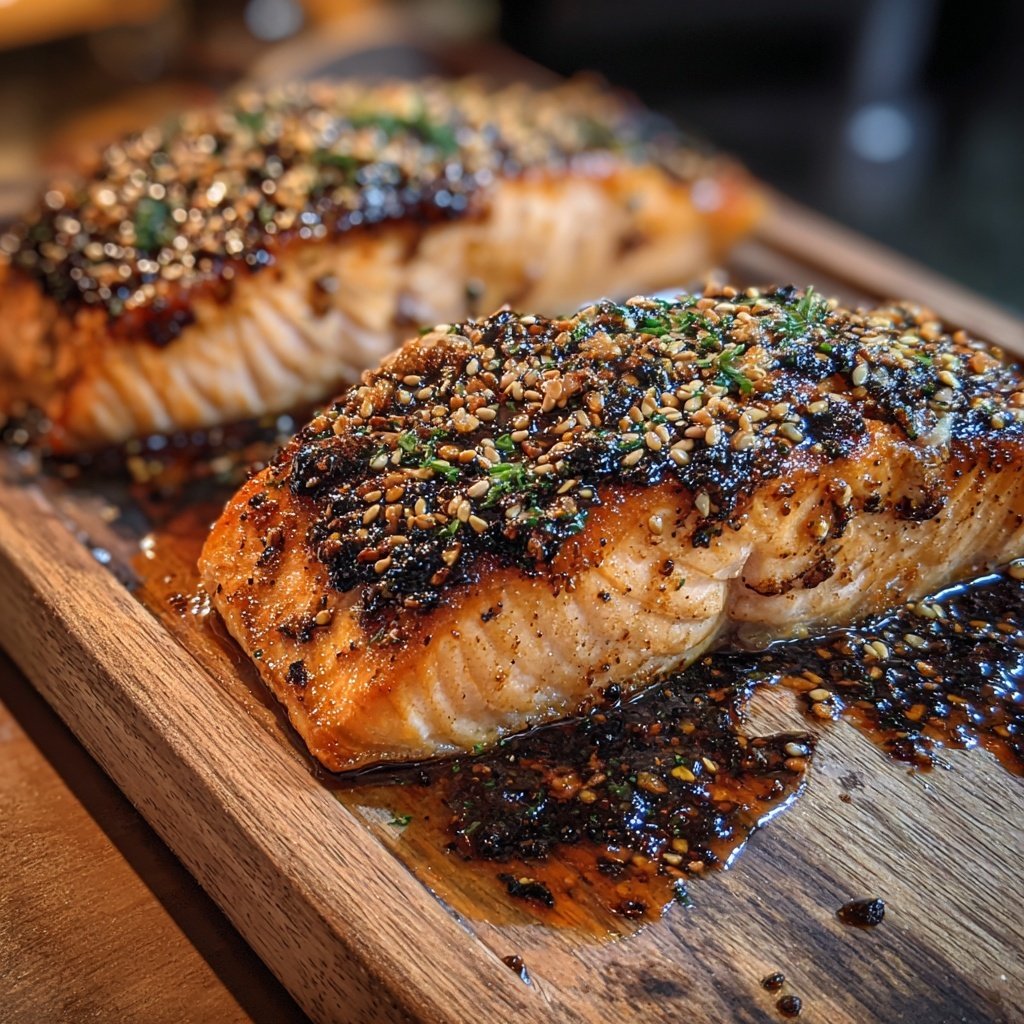 Grilled Salmon with Sesame Seeds