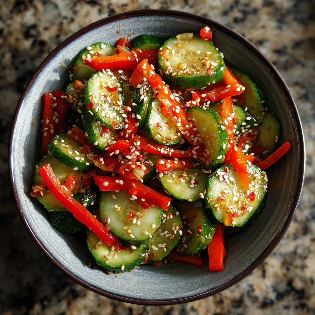 Szechuan Cucumber Salad with Peppers