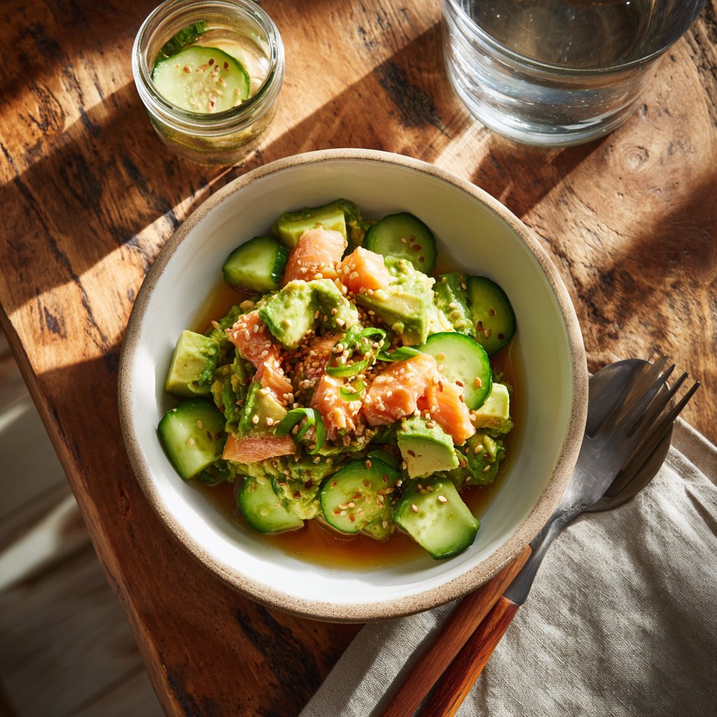 Creamy Avocado Salmon Bowl