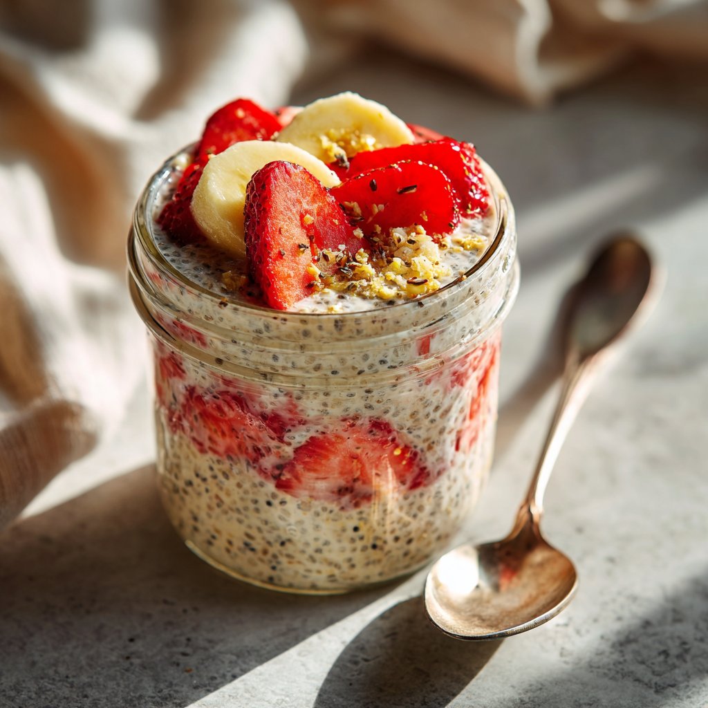 Strawberry Banana Chia Pudding