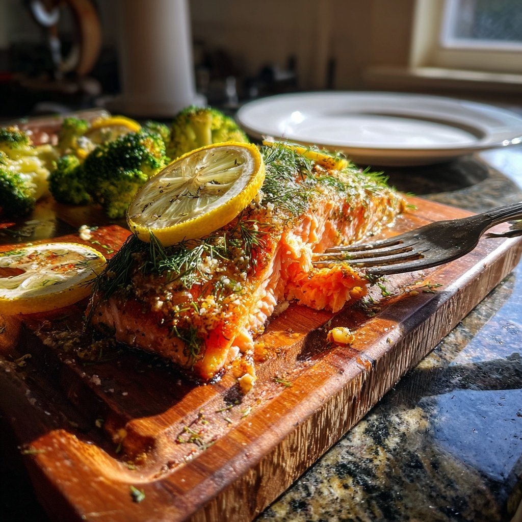 Lemon Dill Salmon and Broccoli